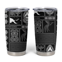Papua New Guinea Heritage Motif Tumbler Cup Black Version LT05 Black - Polynesian Pride