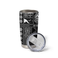 Papua New Guinea Heritage Motif Tumbler Cup Black Version LT05 - Polynesian Pride