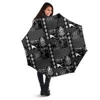 Papua New Guinea Heritage Motif Umbrella Black Version LT05 - Polynesian Pride