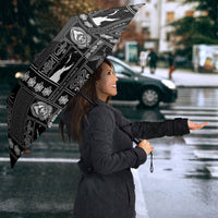 Papua New Guinea Heritage Motif Umbrella Black Version LT05 - Polynesian Pride