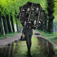 Papua New Guinea Heritage Motif Umbrella Black Version LT05 - Polynesian Pride