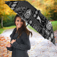 Papua New Guinea Heritage Motif Umbrella Black Version LT05 - Polynesian Pride