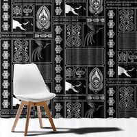 Papua New Guinea Heritage Motif Window Curtain Black Version LT05 - Polynesian Pride