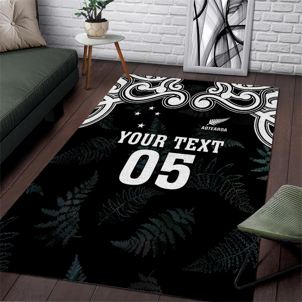 Custom New Zealand Fern Women Rugby Area Rug Maori Pattern