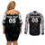 Custom New Zealand Fern Women Rugby Couples Matching Off Shoulder Short Dress and Long Sleeve Button Shirt Maori Pattern