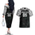 Custom New Zealand Fern Women Rugby Couples Matching Off The Shoulder Long Sleeve Dress and Hawaiian Shirt Maori Pattern