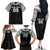 Custom New Zealand Fern Women Rugby Family Matching Off The Shoulder Long Sleeve Dress and Hawaiian Shirt Maori Pattern