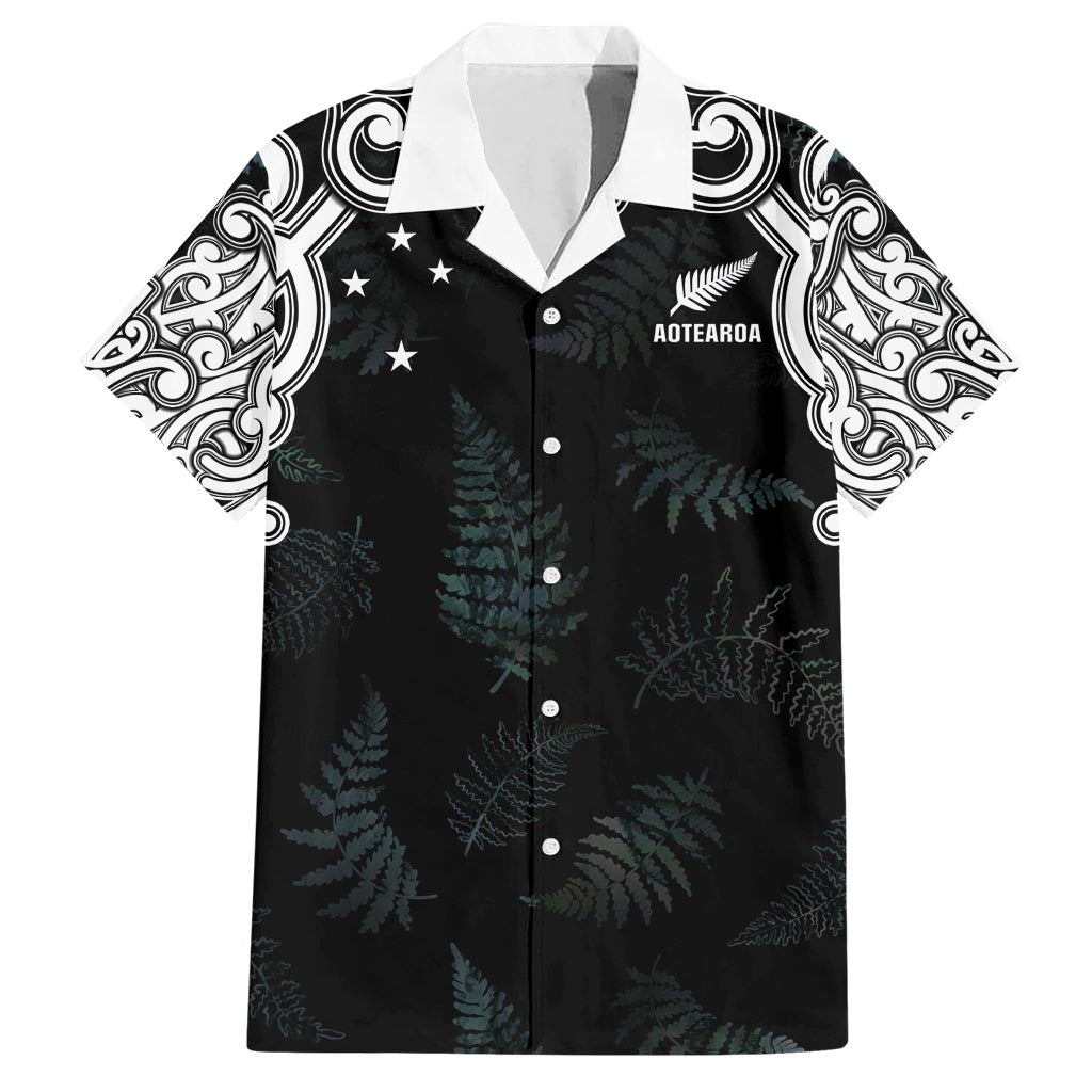 Custom New Zealand Fern Women Rugby Hawaiian Shirt Maori Pattern