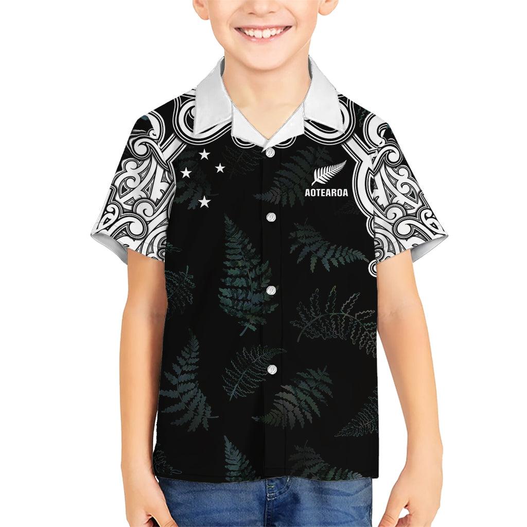 Custom New Zealand Fern Women Rugby Kid Hawaiian Shirt Maori Pattern