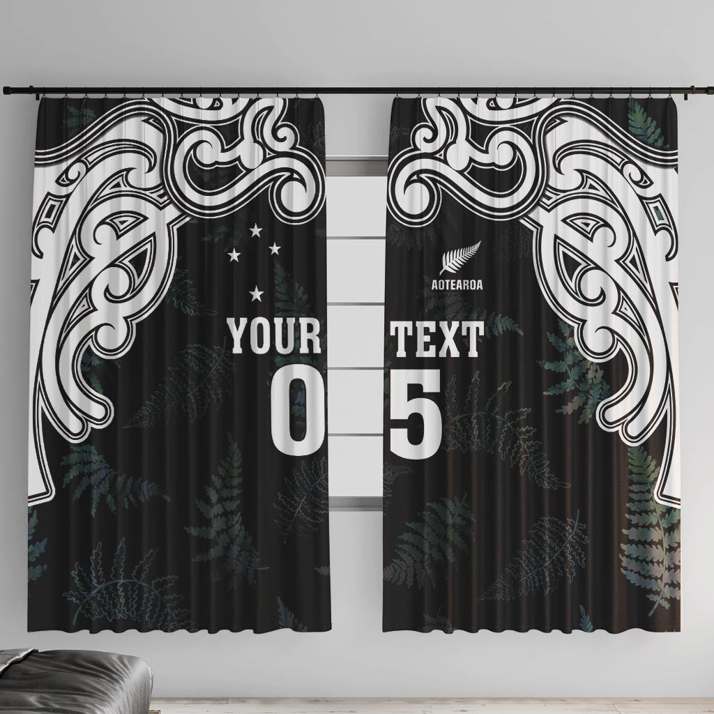 Custom New Zealand Fern Women Rugby Window Curtain Maori Pattern