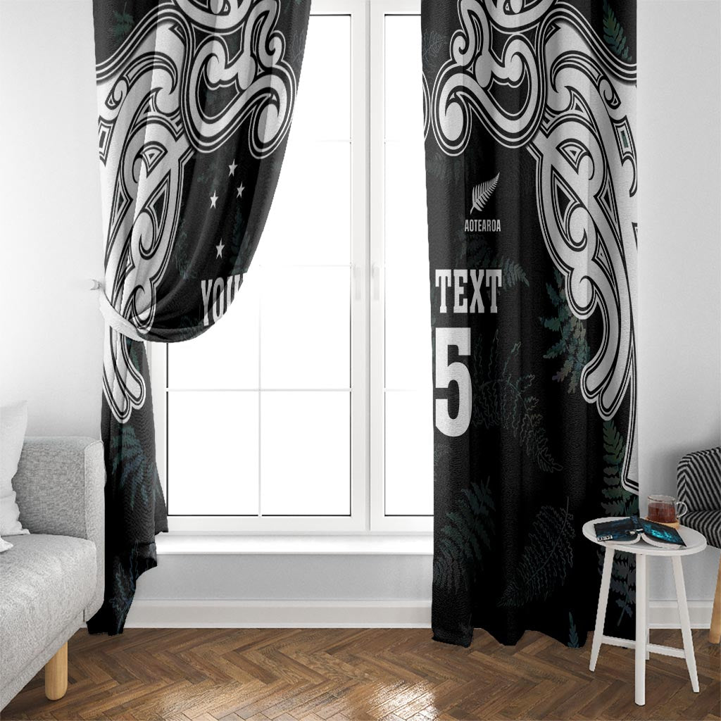 Custom New Zealand Fern Women Rugby Window Curtain Maori Pattern