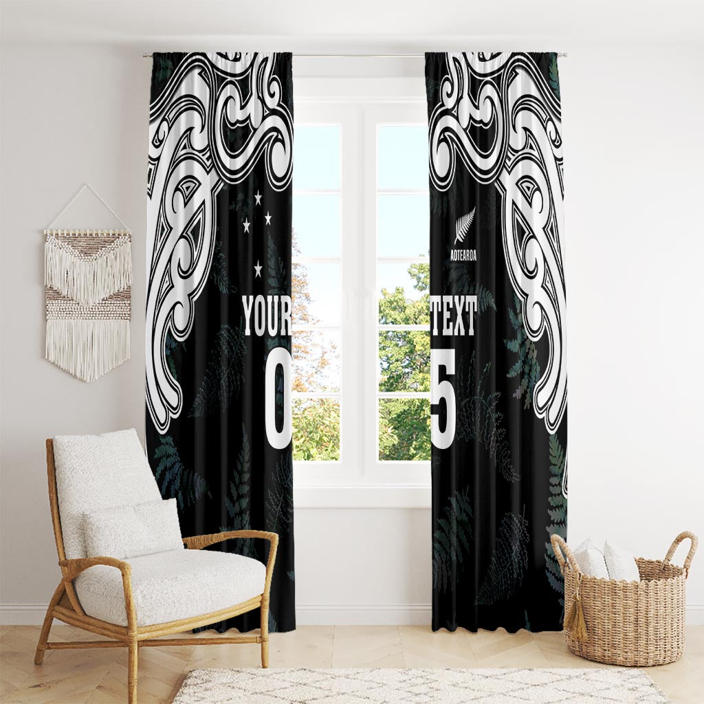 Custom New Zealand Fern Women Rugby Window Curtain Maori Pattern