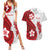 Samoa Teuila 2024 Couples Matching Summer Maxi Dress and Hawaiian Shirt Samoan Siapo Pattern Red Version