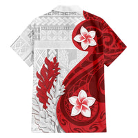 Samoa Teuila 2024 Family Matching Off The Shoulder Long Sleeve Dress and Hawaiian Shirt Samoan Siapo Pattern Red Version