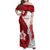 Samoa Teuila 2024 Family Matching Off Shoulder Maxi Dress and Hawaiian Shirt Samoan Siapo Pattern Red Version