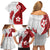 Samoa Teuila 2024 Family Matching Off Shoulder Short Dress and Hawaiian Shirt Samoan Siapo Pattern Red Version