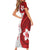 Samoa Teuila 2024 Family Matching Short Sleeve Bodycon Dress and Hawaiian Shirt Samoan Siapo Pattern Red Version