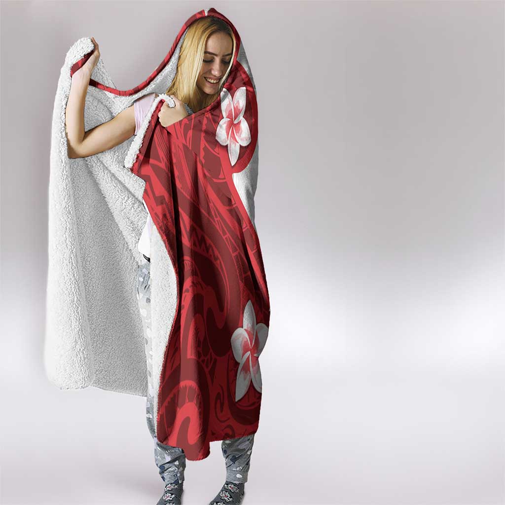 Samoa Teuila 2024 Hooded Blanket Samoan Siapo Pattern Red Version