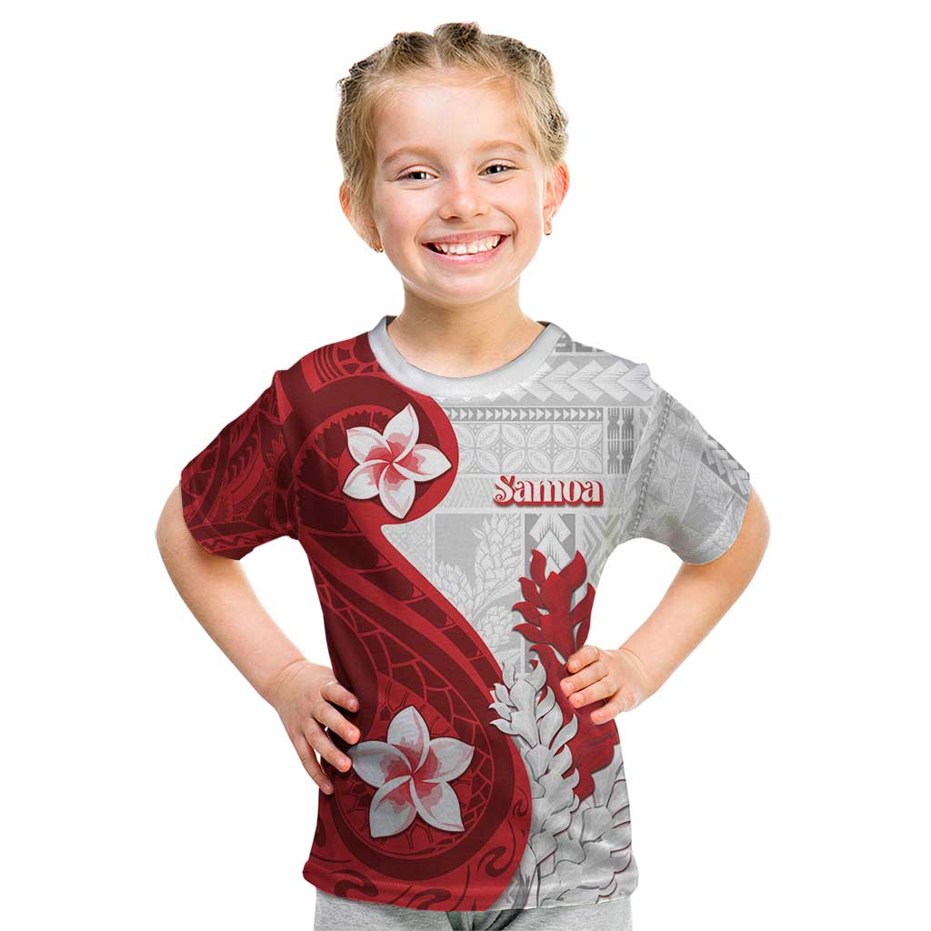 Samoa Teuila 2024 Kid T Shirt Samoan Siapo Pattern Red Version