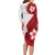 Samoa Teuila 2024 Long Sleeve Bodycon Dress Samoan Siapo Pattern Red Version