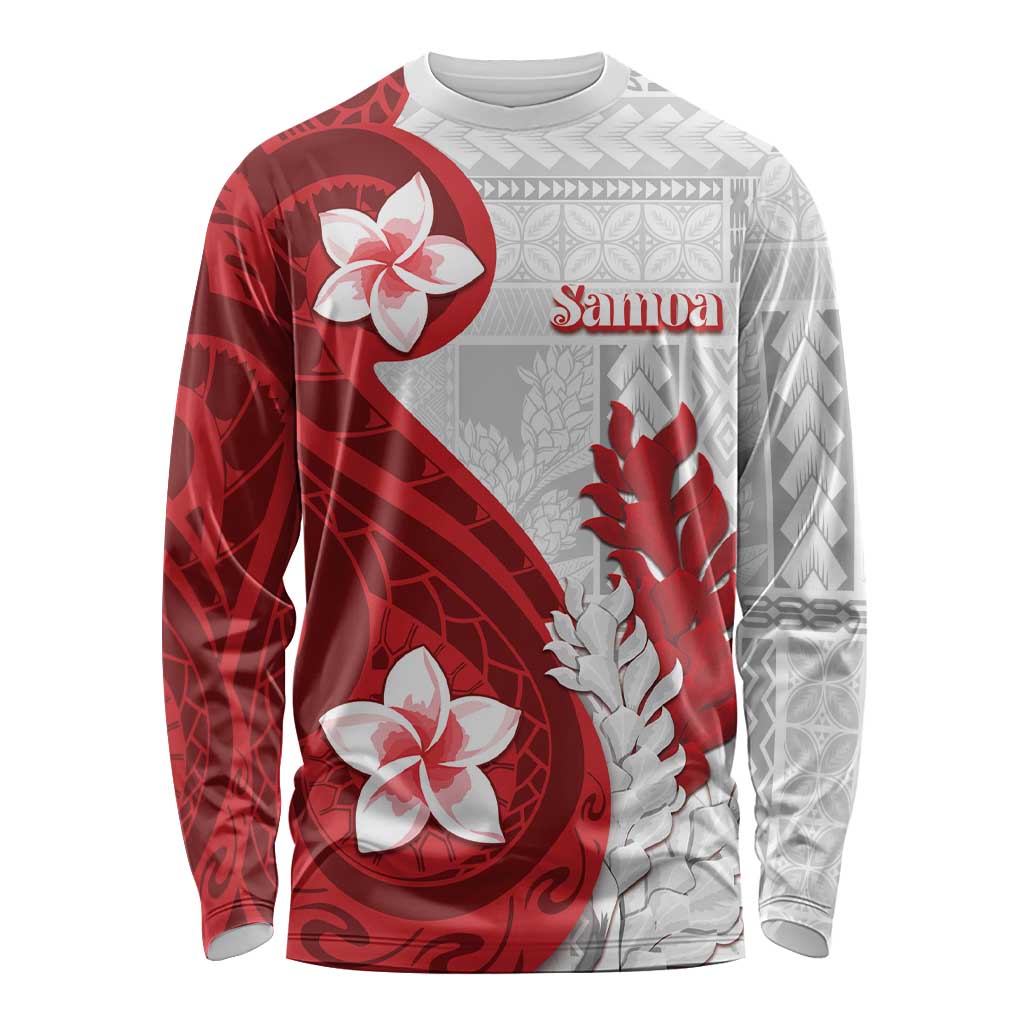 Samoa Teuila 2024 Long Sleeve Shirt Samoan Siapo Pattern Red Version