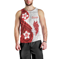 Samoa Teuila 2024 Men Tank Top Samoan Siapo Pattern Red Version