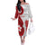 Samoa Teuila 2024 Off The Shoulder Long Sleeve Dress Samoan Siapo Pattern Red Version