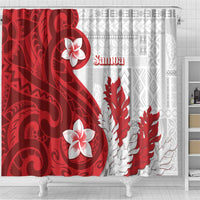Samoa Teuila 2024 Shower Curtain Samoan Siapo Pattern Red Version