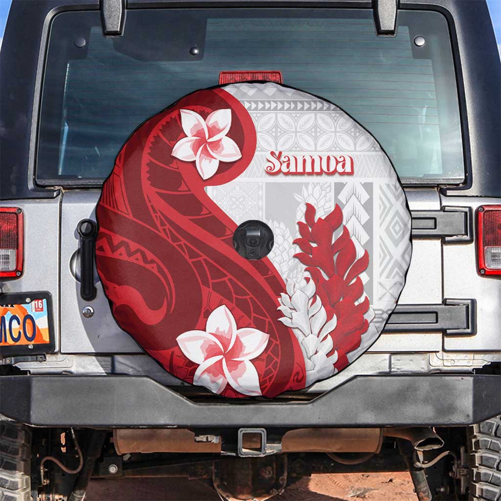 Samoa Teuila 2024 Spare Tire Cover Samoan Siapo Pattern Red Version