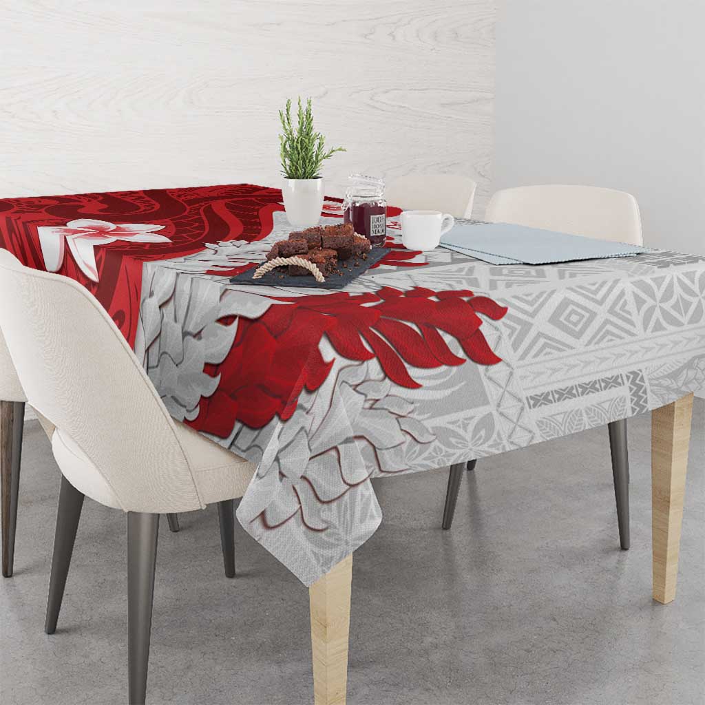 Samoa Teuila 2024 Tablecloth Samoan Siapo Pattern Red Version