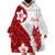 Samoa Teuila 2024 Wearable Blanket Hoodie Samoan Siapo Pattern Red Version