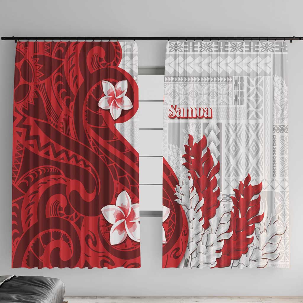 Samoa Teuila 2024 Window Curtain Samoan Siapo Pattern Red Version