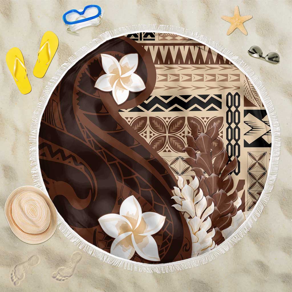 Samoa Teuila 2024 Beach Blanket Samoan Siapo Pattern Brown Version