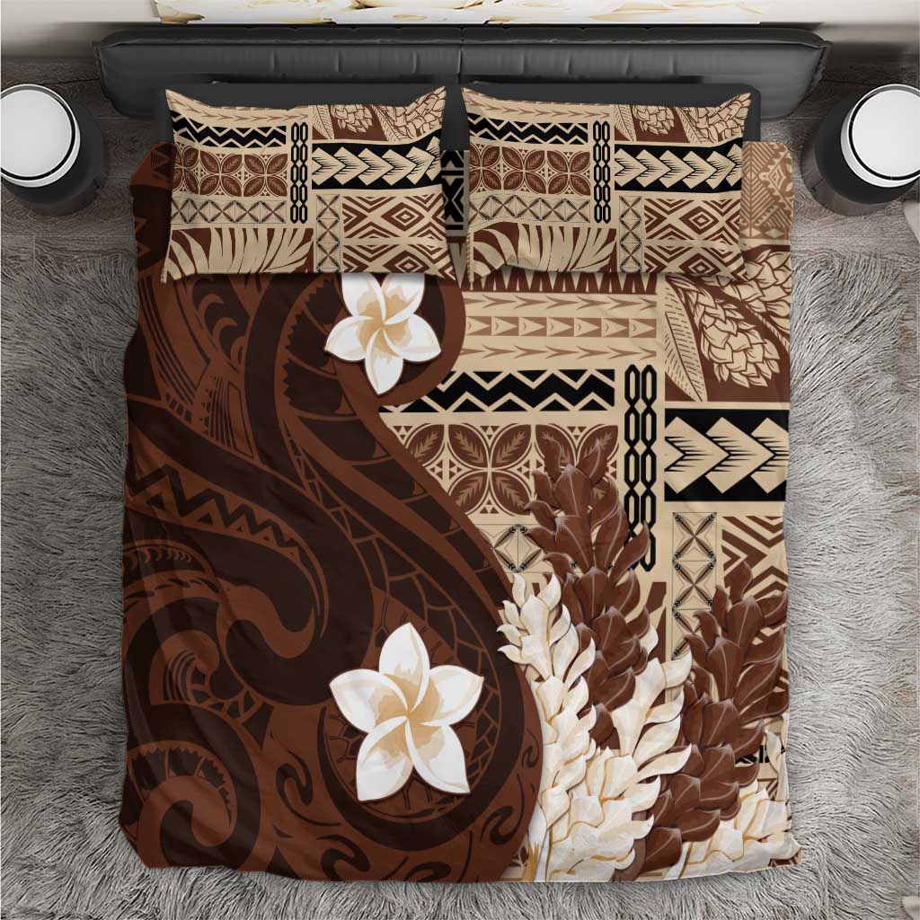 Samoa Teuila 2024 Bedding Set Samoan Siapo Pattern Brown Version