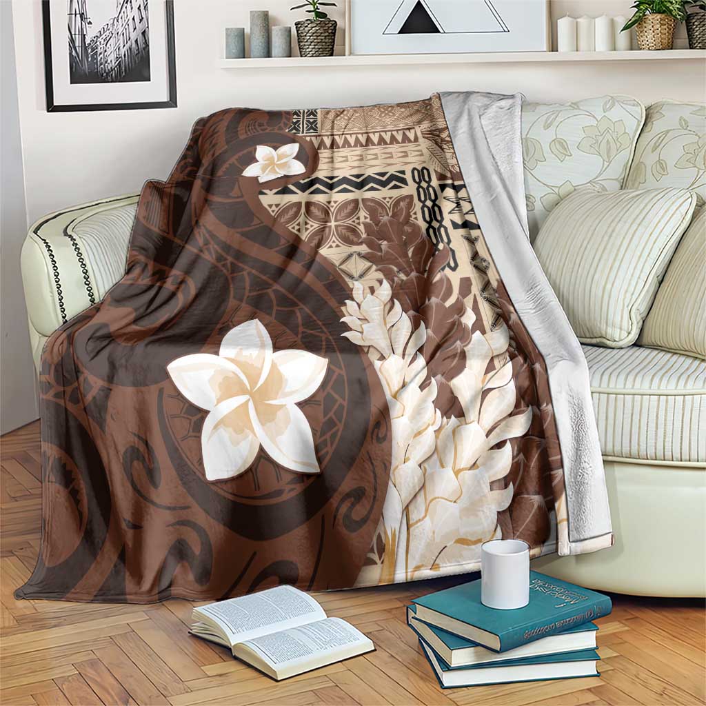 Samoa Teuila 2024 Blanket Samoan Siapo Pattern Brown Version