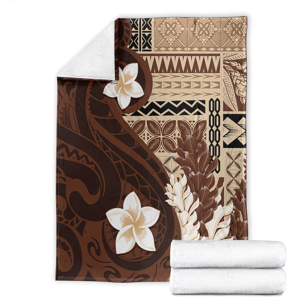 Samoa Teuila 2024 Blanket Samoan Siapo Pattern Brown Version