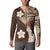 Samoa Teuila 2024 Button Sweatshirt Samoan Siapo Pattern Brown Version