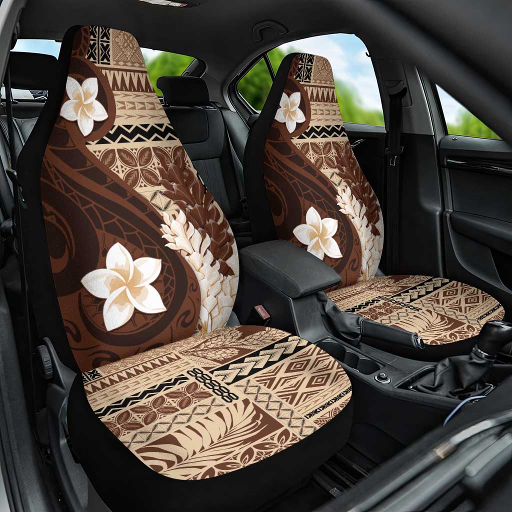 Samoa Teuila 2024 Car Seat Cover Samoan Siapo Pattern Brown Version