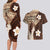 Samoa Teuila 2024 Couples Matching Long Sleeve Bodycon Dress and Hawaiian Shirt Samoan Siapo Pattern Brown Version