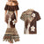 Samoa Teuila 2024 Couples Matching Mermaid Dress and Hawaiian Shirt Samoan Siapo Pattern Brown Version