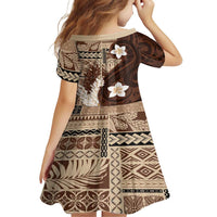 Samoa Teuila 2024 Family Matching Long Sleeve Bodycon Dress and Hawaiian Shirt Samoan Siapo Pattern Brown Version