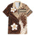 Samoa Teuila 2024 Family Matching Mermaid Dress and Hawaiian Shirt Samoan Siapo Pattern Brown Version