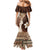 Samoa Teuila 2024 Family Matching Mermaid Dress and Hawaiian Shirt Samoan Siapo Pattern Brown Version