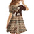 Samoa Teuila 2024 Family Matching Off The Shoulder Long Sleeve Dress and Hawaiian Shirt Samoan Siapo Pattern Brown Version