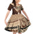 Samoa Teuila 2024 Family Matching Off Shoulder Short Dress and Hawaiian Shirt Samoan Siapo Pattern Brown Version