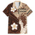 Samoa Teuila 2024 Family Matching Puletasi and Hawaiian Shirt Samoan Siapo Pattern Brown Version