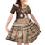 Samoa Teuila 2024 Family Matching Short Sleeve Bodycon Dress and Hawaiian Shirt Samoan Siapo Pattern Brown Version