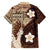 Samoa Teuila 2024 Family Matching Short Sleeve Bodycon Dress and Hawaiian Shirt Samoan Siapo Pattern Brown Version