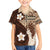 Samoa Teuila 2024 Family Matching Short Sleeve Bodycon Dress and Hawaiian Shirt Samoan Siapo Pattern Brown Version