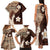 Samoa Teuila 2024 Family Matching Tank Maxi Dress and Hawaiian Shirt Samoan Siapo Pattern Brown Version